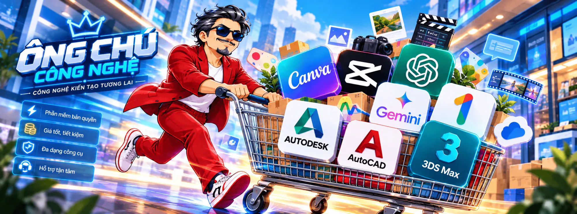 Ông Chú Công Nghệ – Công cụ đỉnh cao trong tầm tay: Canva, CapCut, ChatGPT, Gemini, Google One, AutoCAD, 3DS Max